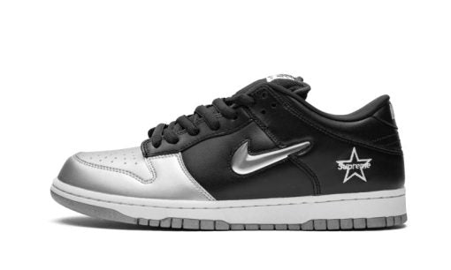 SB Dunk Low OG QS Supreme – Jewel Swoosh Silver/Black
