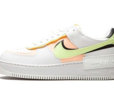 WMNS Air Force 1 Shadow White / Barely Volt / Crimson Tint
