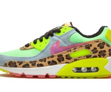 W Air Max 90 LX Denim Leopard Print