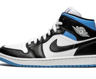 WMNS Air Jordan 1 Mid Black / White / University Blue