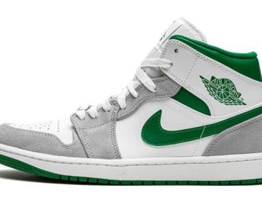 Air Jordan 1 MID SE Grey / Pine Green / White