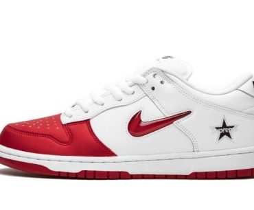 SB Dunk Low Supreme – Jewel Swoosh Red/White